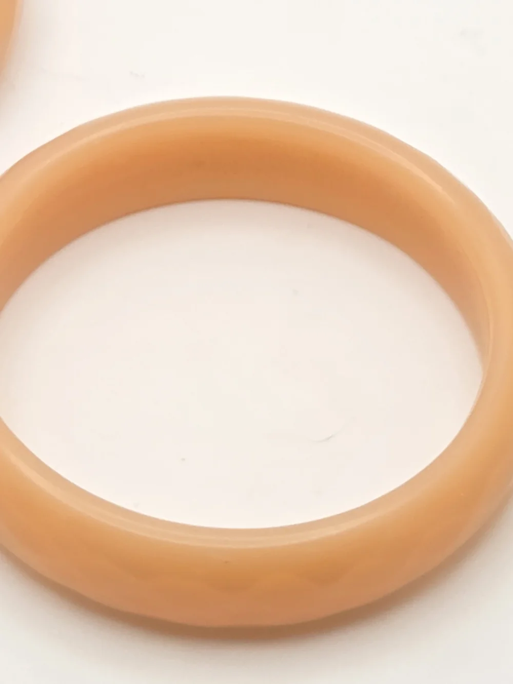 Vintage Peach Glass Bangle Bracelet Set - Set of 2